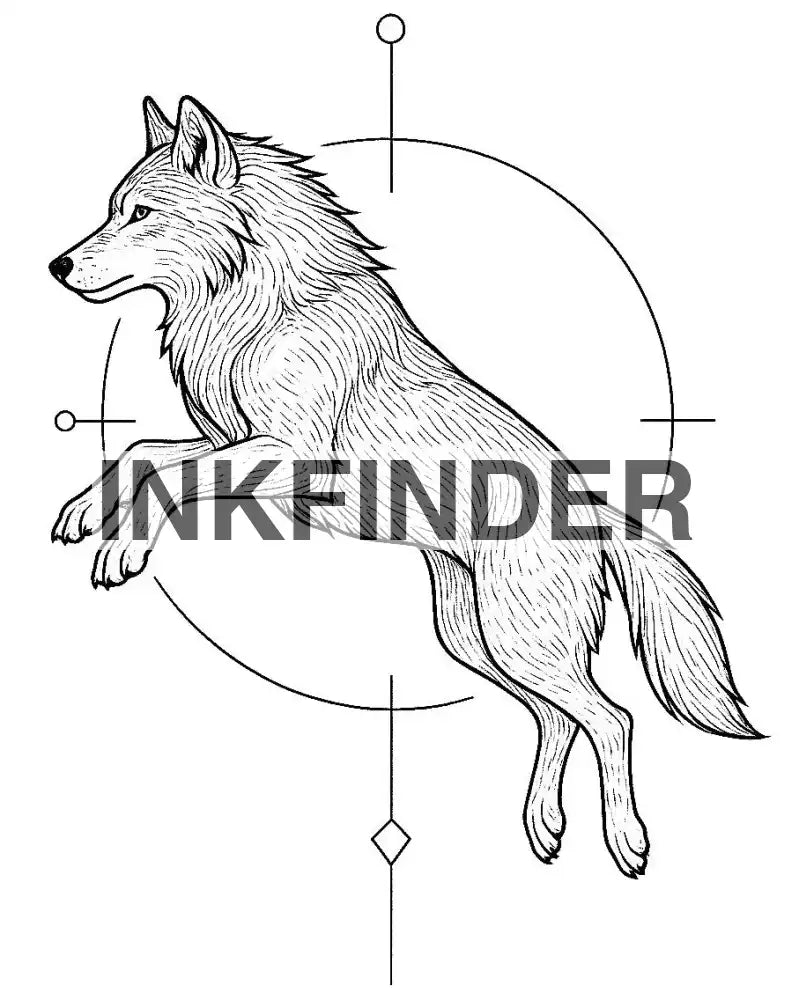 Geometric Fineline Wolf Fineline Geometric Wolf