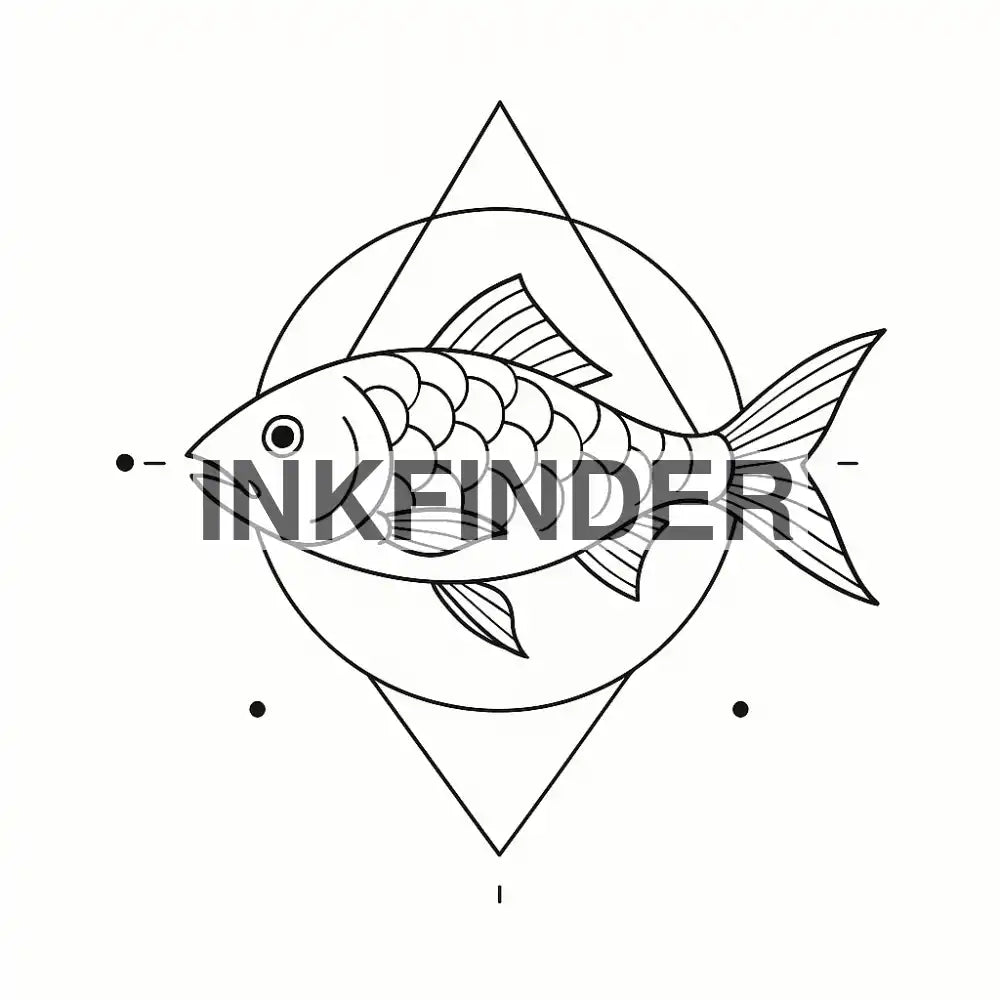 Minimalistic Fineline Geometric Fish Minimalistic Fineline Geometric Fish