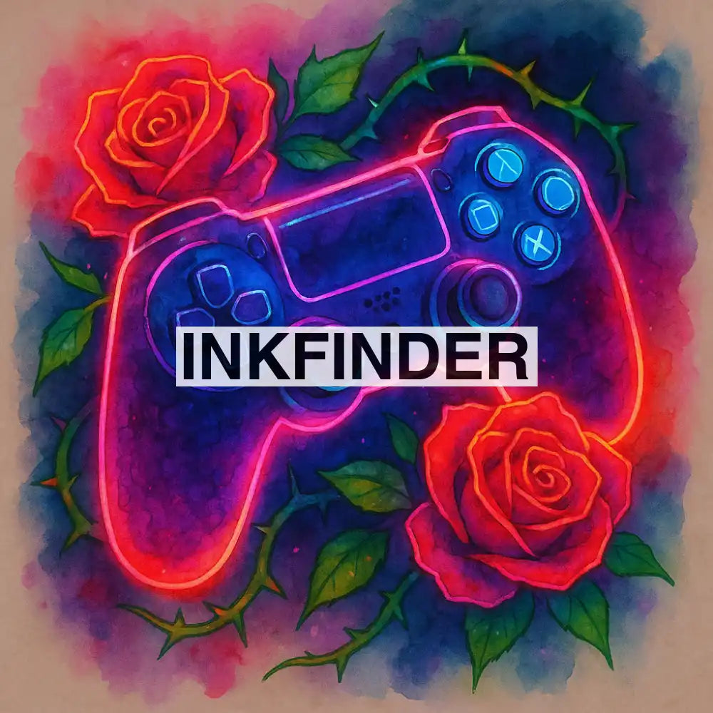 Neon UV Watercolour Controller With Roses and Thorns Neon UV Watercolour Controller With Roses and Thorns